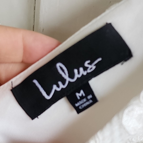 Lulu's Normani White Lace Sleeveless Sheath Dress, Sz M - Picture 11 of 15